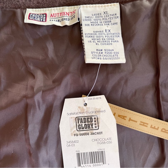 Vintage Brown Suede Cowboy Jacket Unique Fringe GORGEOUS XL Faded Glory - Picture 5 of 8